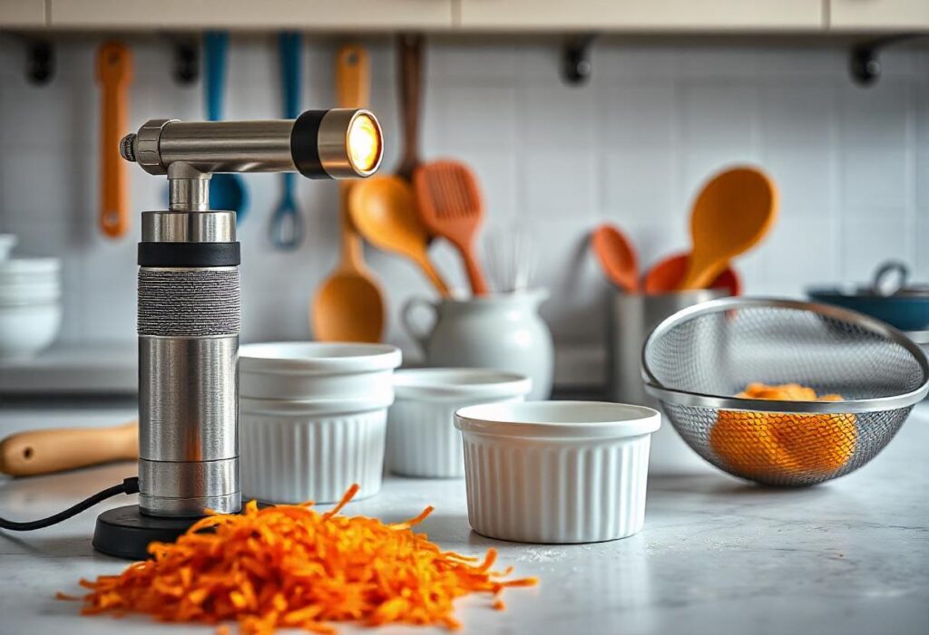 Tools for making crème brûlée.