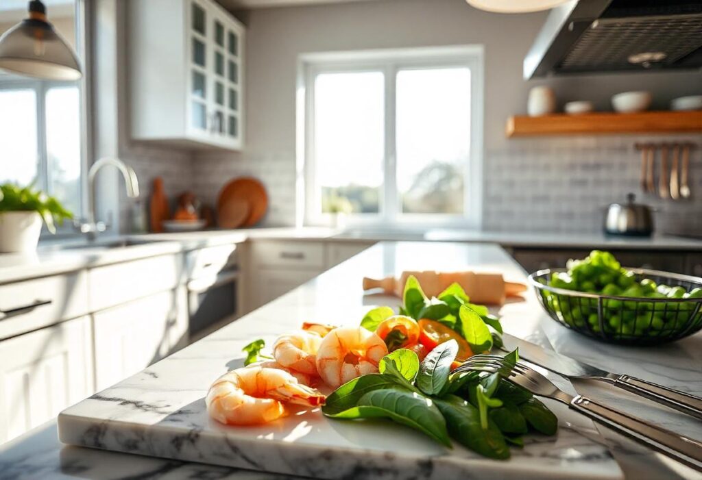 Shrimp and vegetables prepared for making fish food